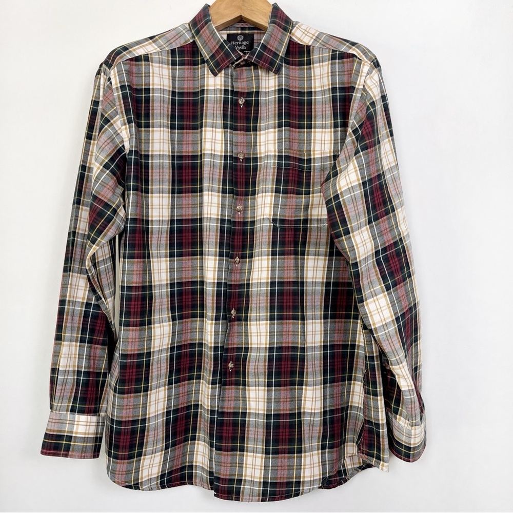 Heritage Viyella Men’s Cotton and Wool
Blend Plaid Flannel Casual Shirt‎ Size XL
